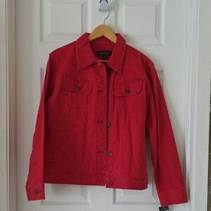 NWT Sz1X  LRL Lauren Jeans Style Jacket By Ralph Lauren Red Cotton for  Fall